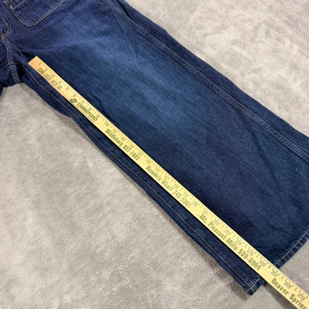 Old Navy Jeans Women 12 Blue High-Rise Baggy Wide Leg Drapey Denim Patch Pocket